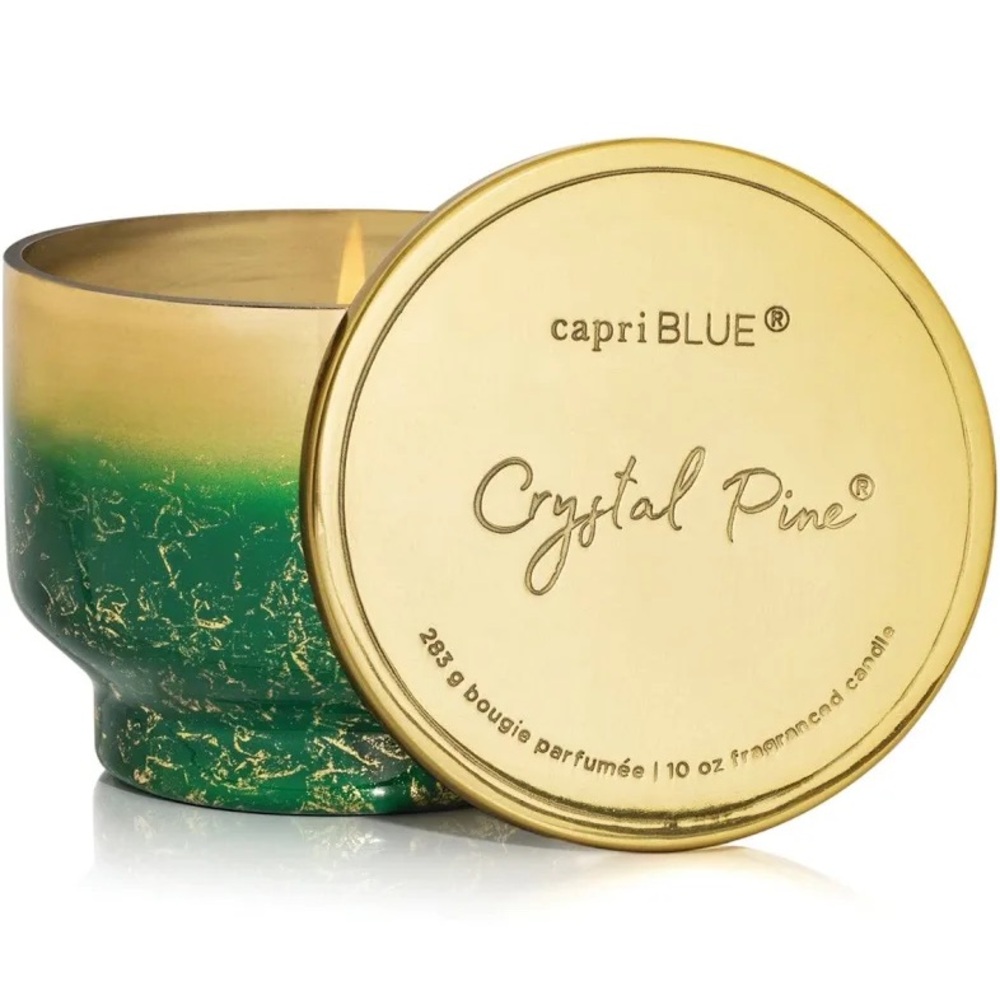 Capri Blue - Glimmer Inverted Mercury Glass - Crystal Pine Candle